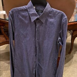 Dolce & Gabbana Men's Navy Pinstripe Shirt